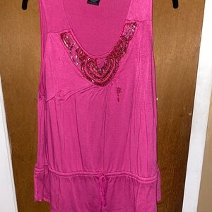 Faded Glory Pink Embellished Sleeveless Tank Top